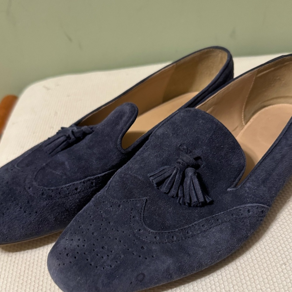 Blue suede shoes, size 10, j crew
